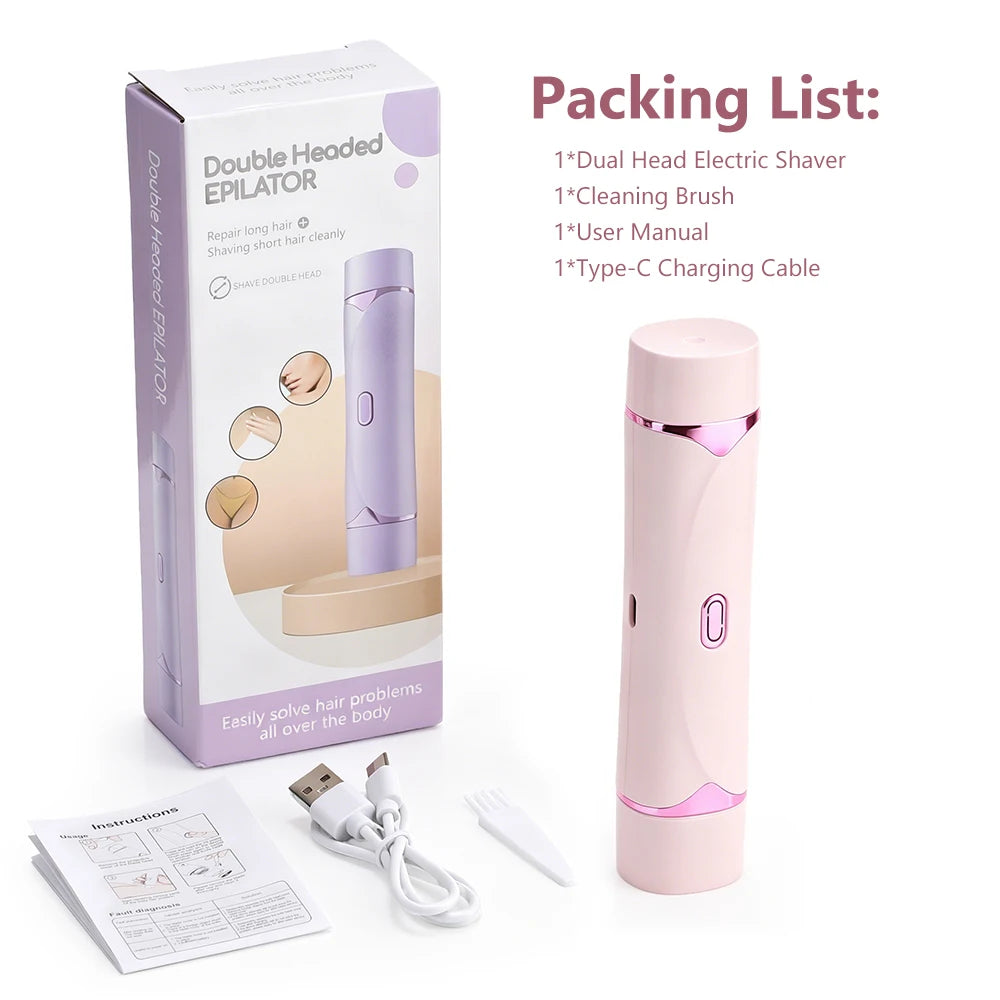 2 in 1 Dual Head Women Electric Razor Bikini Trimmer - 16