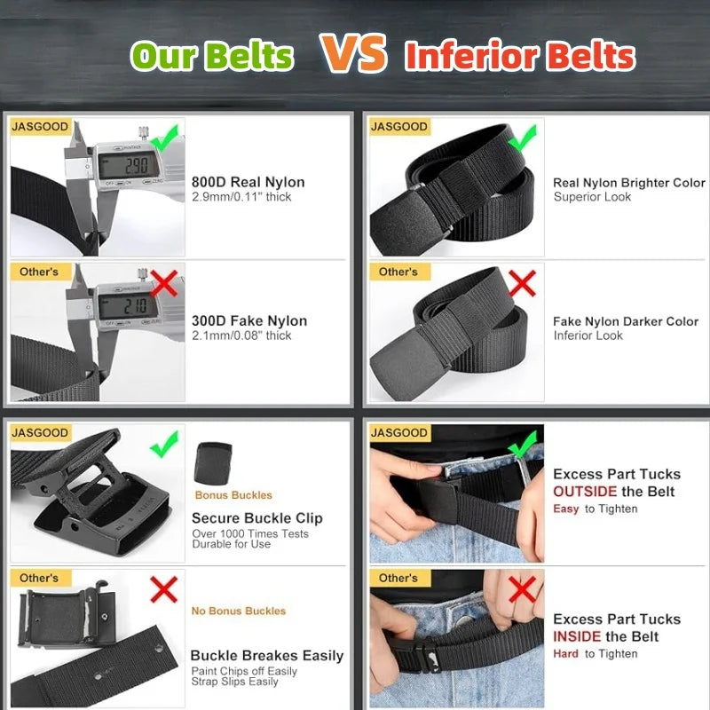2 Pack Tactical Nylon Belt Quick Release Webbing Canvas Work Belt - 5
