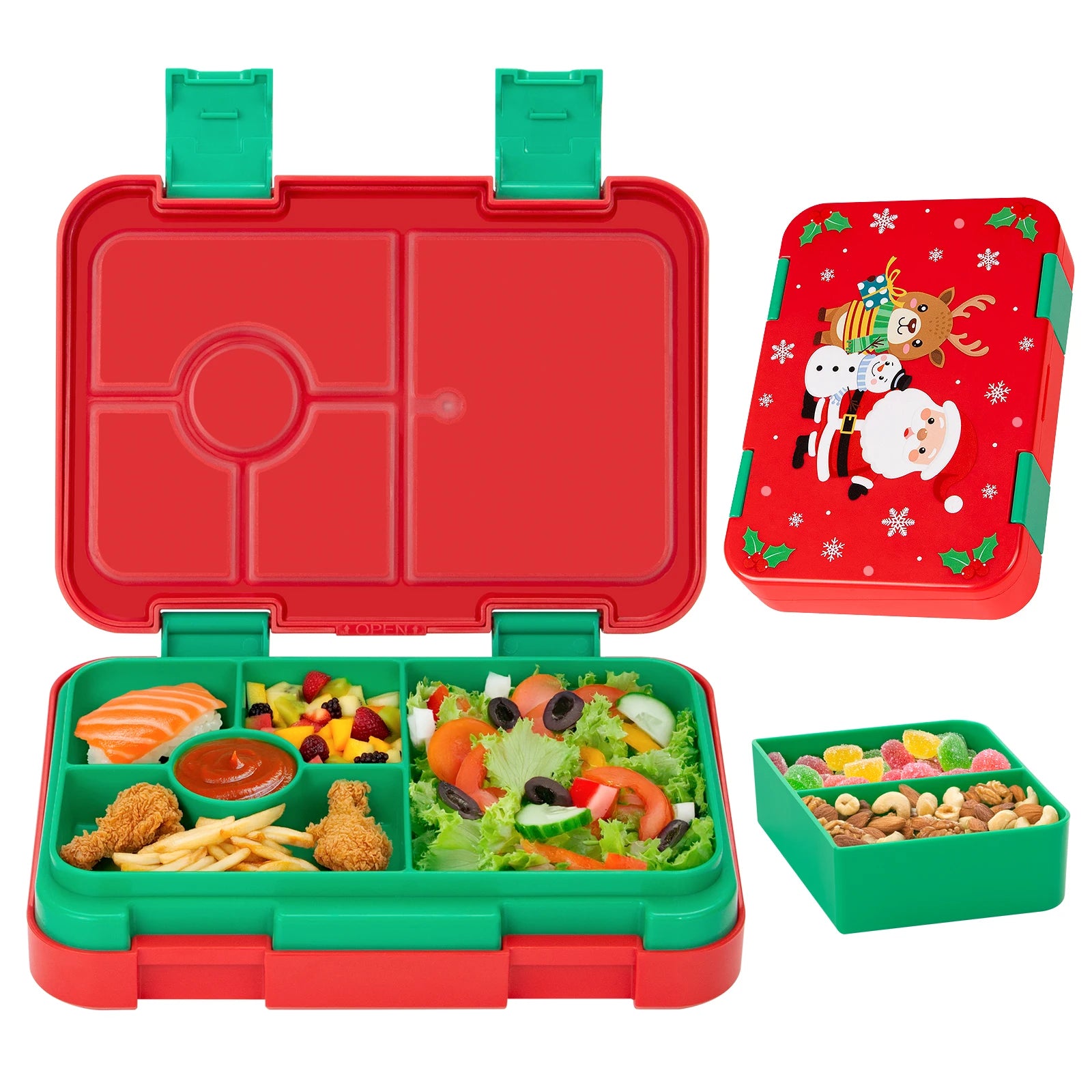 1100ml Christmas Cartoon Bento Box Leakproof Microwavable Lunch Container