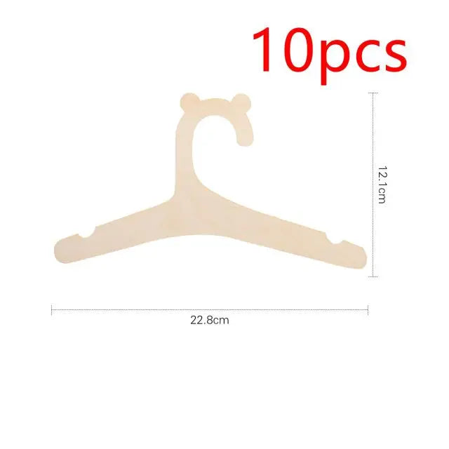 Wooden Baby Clothes Hangers Cute Bear Kids Clothing Organizer Rack
