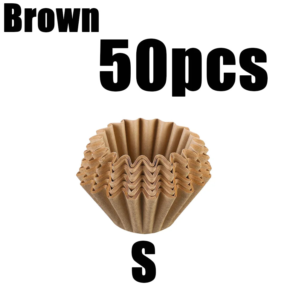 50/100pcs Coffee Filter Paper Bowl Shape Drip Basket for Pour Over Brew - 20