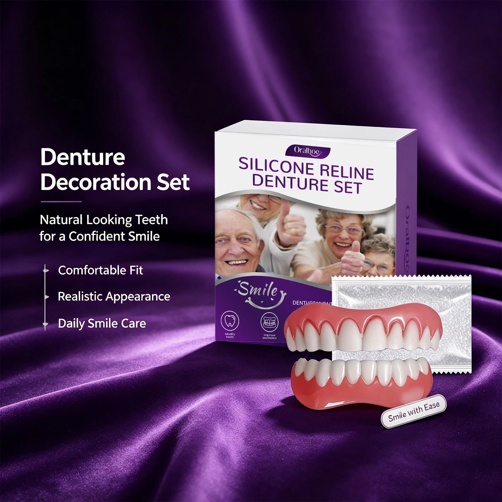 Cosmetic Denture Set Instant Smile Upper and Lower Teeth Cover - 3