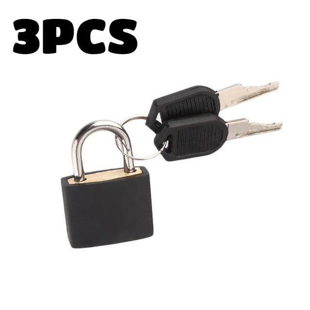 6pc Small Padlock Set with Keys Portable Travel Suitcase Diary Lock - 24