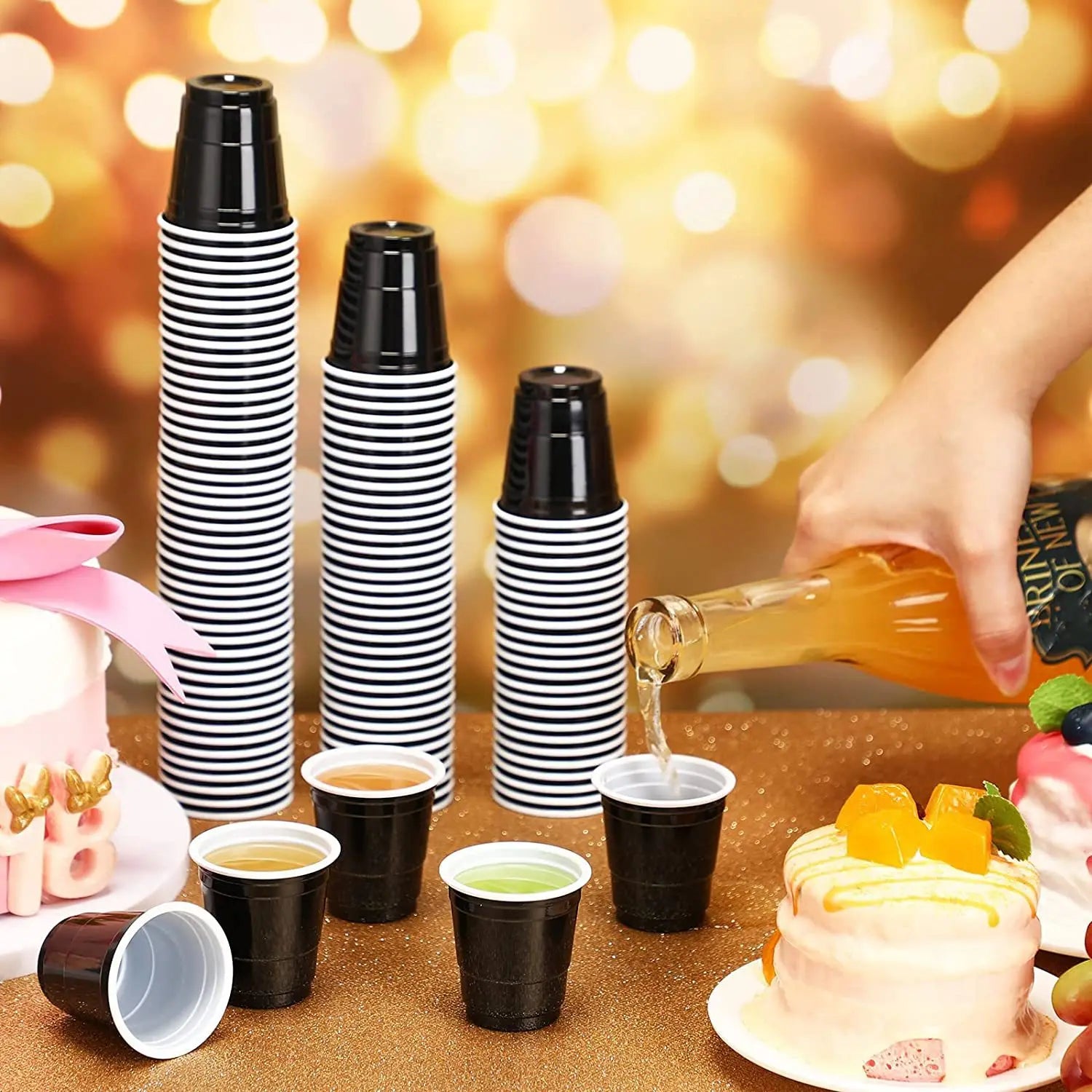 20-60Pc Disposable Plastic Party Shot Cups 2oz Small Drinking Tumblers - 2