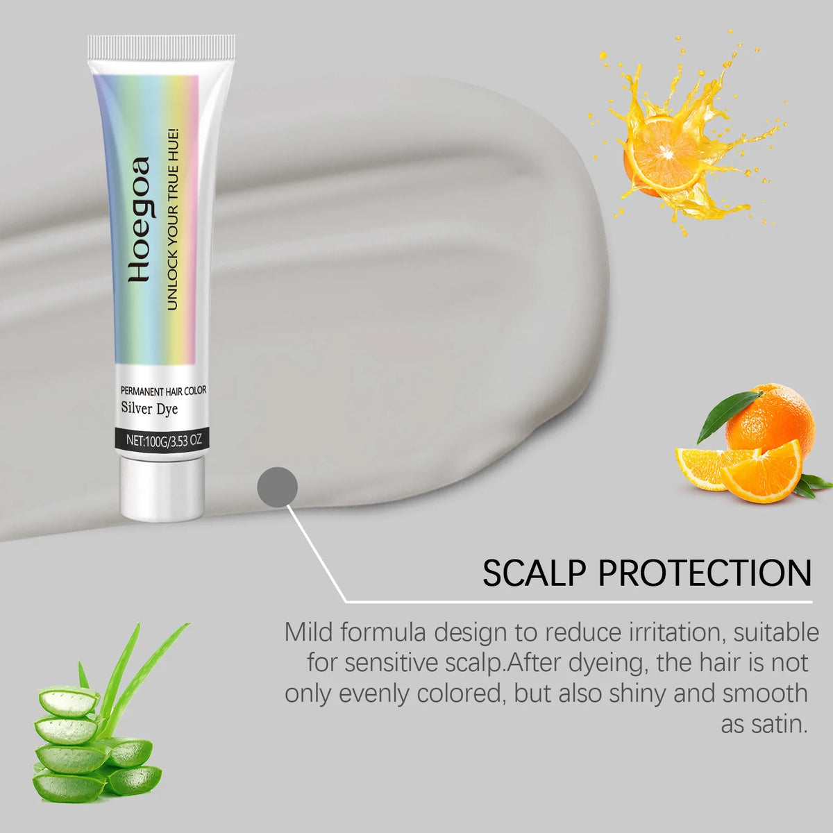 Gray Hair Dye Permanent Coloring Cream Silver Shampoo