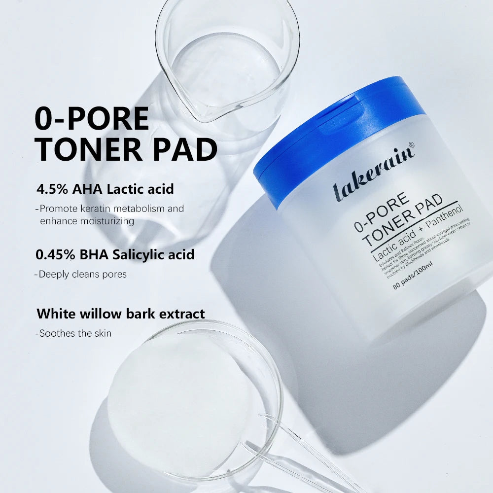 Lakerain Pore Toner Pad and Pink Peptide Facial Serum Skincare Set