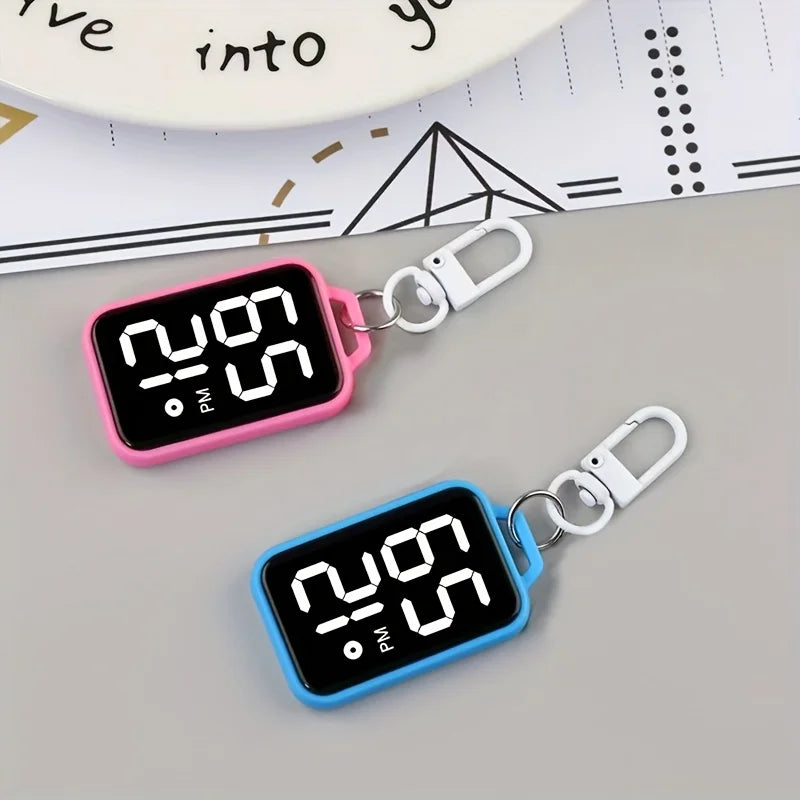 LED Digital Keychain Watch Portable Electronic Pendant Clock - 11