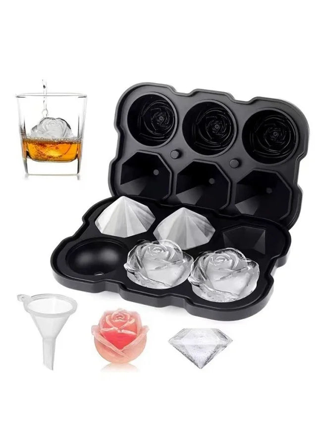 4 Cup Silicone Ice Shot Glass Mold Tray for Whiskey and Cocktails - 15