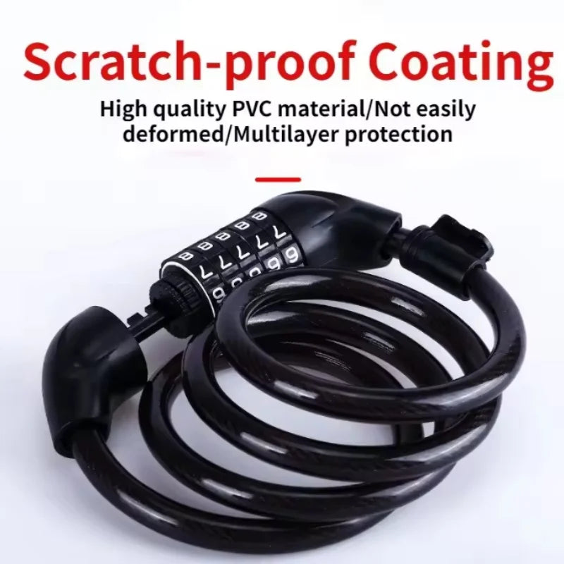 5 Digit Bicycle Cable Lock Anti Theft Bike Security Password Coil Cable - 3