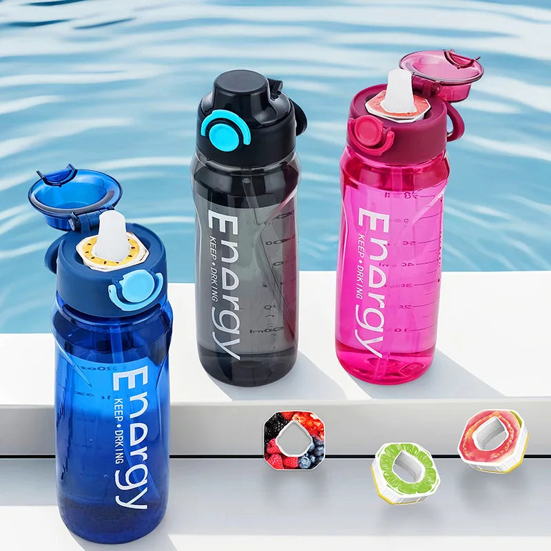 1000ml Fruit Flavored Water Bottle Gradient Sport Hydration Jug