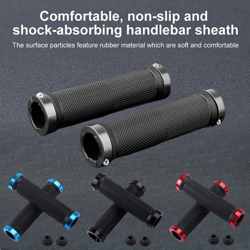 Non-Slip MTB Bicycle Handlebar Grips with Double Aluminum Alloy Lock - 7