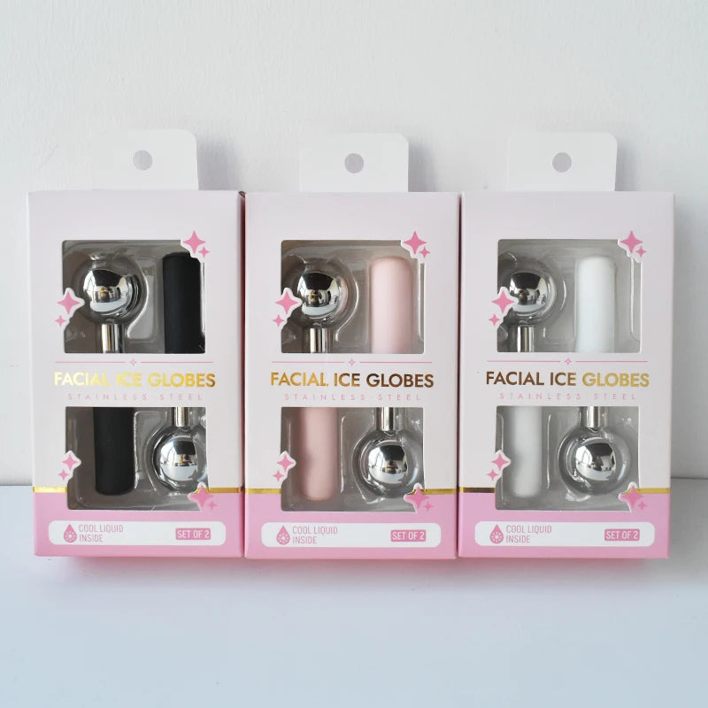 Stainless Steel Ice Globes Facial Cryo Sticks Cooling Roller