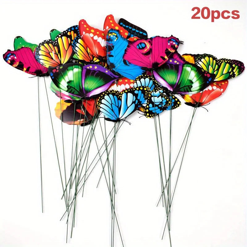 3D Artificial Butterfly Garden Stakes Waterproof Plant Pot Decorations - 11