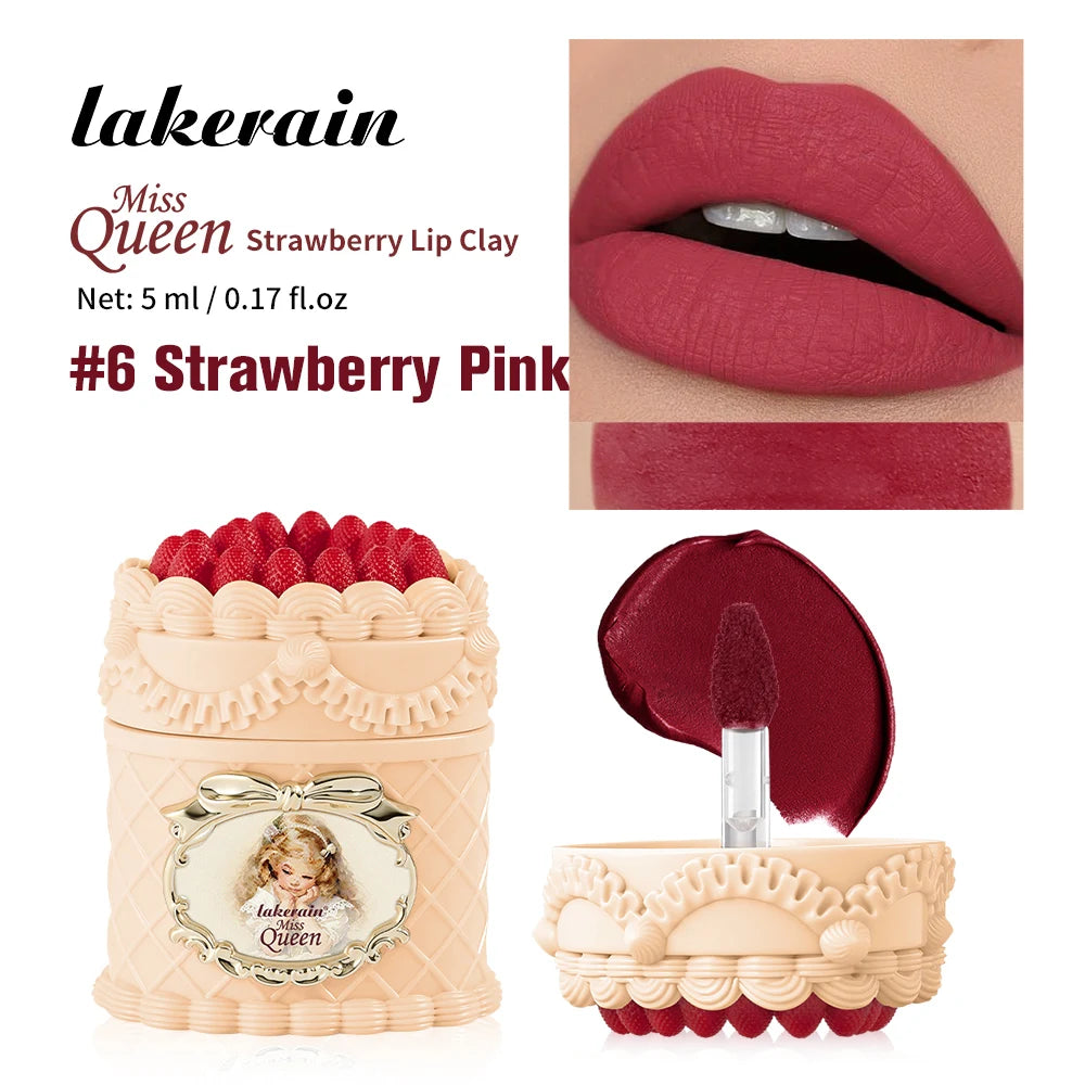 Strawberry Cake Lip Mud Matte Velvet Lipstick
