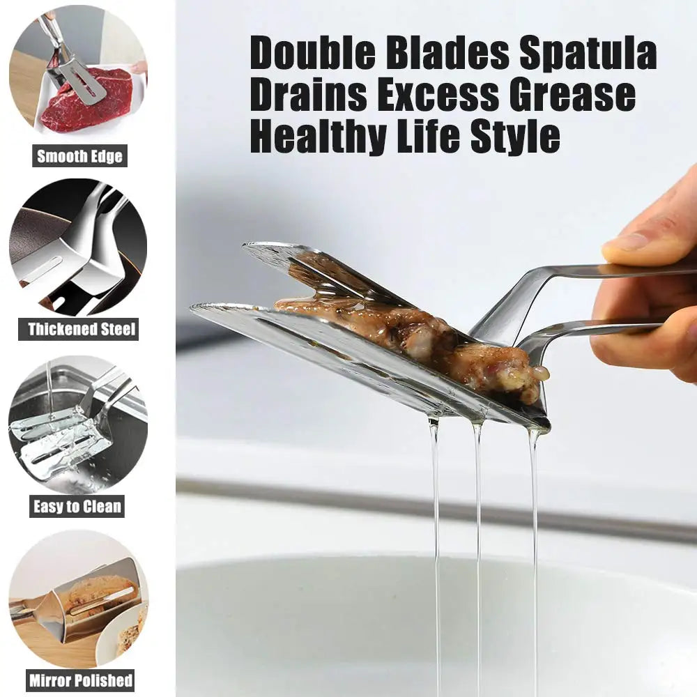 Stainless Steel Steak Spatula Tongs Multifunctional Kitchen Grill Clamp - 22
