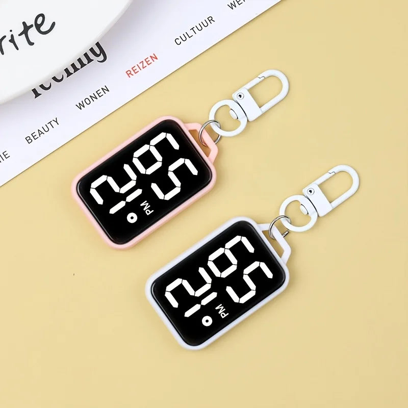 LED Digital Keychain Watch Portable Electronic Pendant Clock - 20