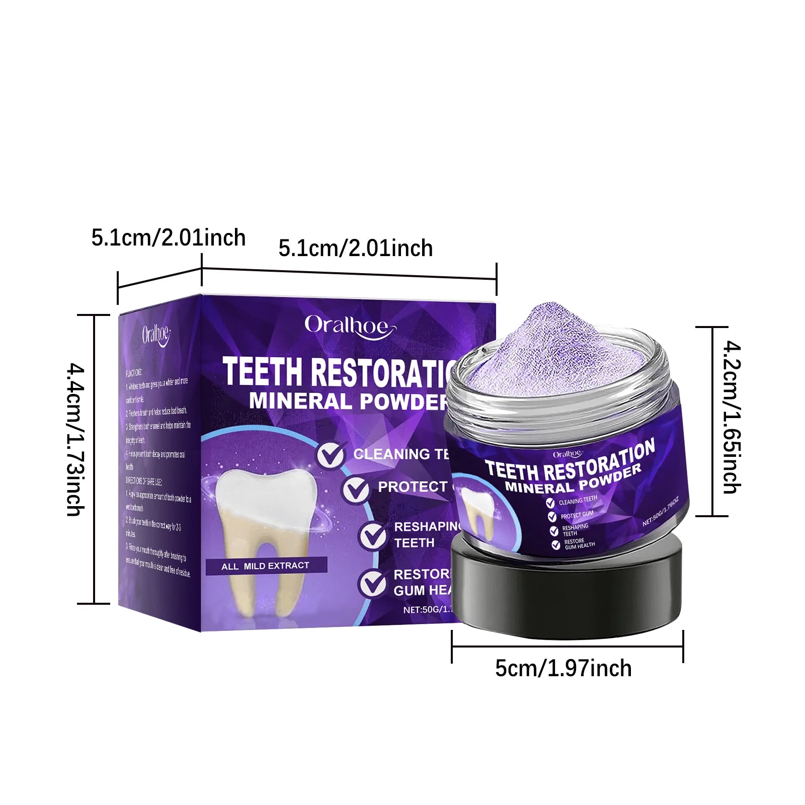 Teeth Whitening Powder Stain Remover Tooth Polish - 6