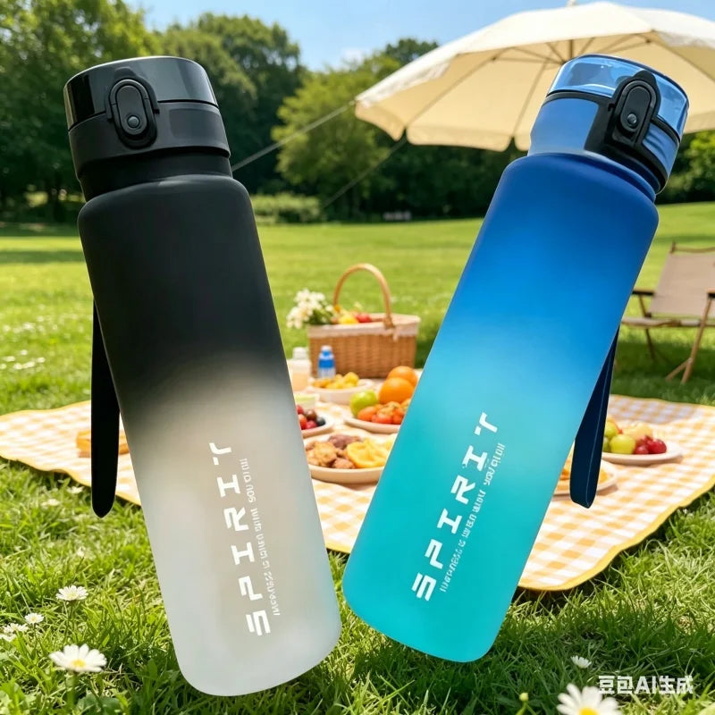 Leak Proof Sports Water Bottle Portable Gym Fitness Jug 500ml 1000ml