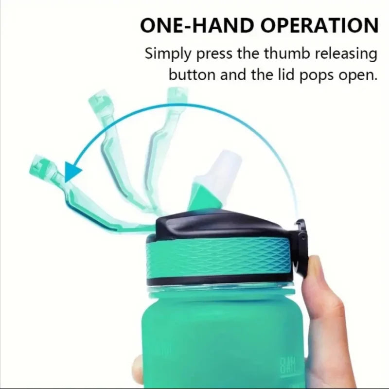 Gradient Sports Water Bottle with Time Marker and Straw Leakproof