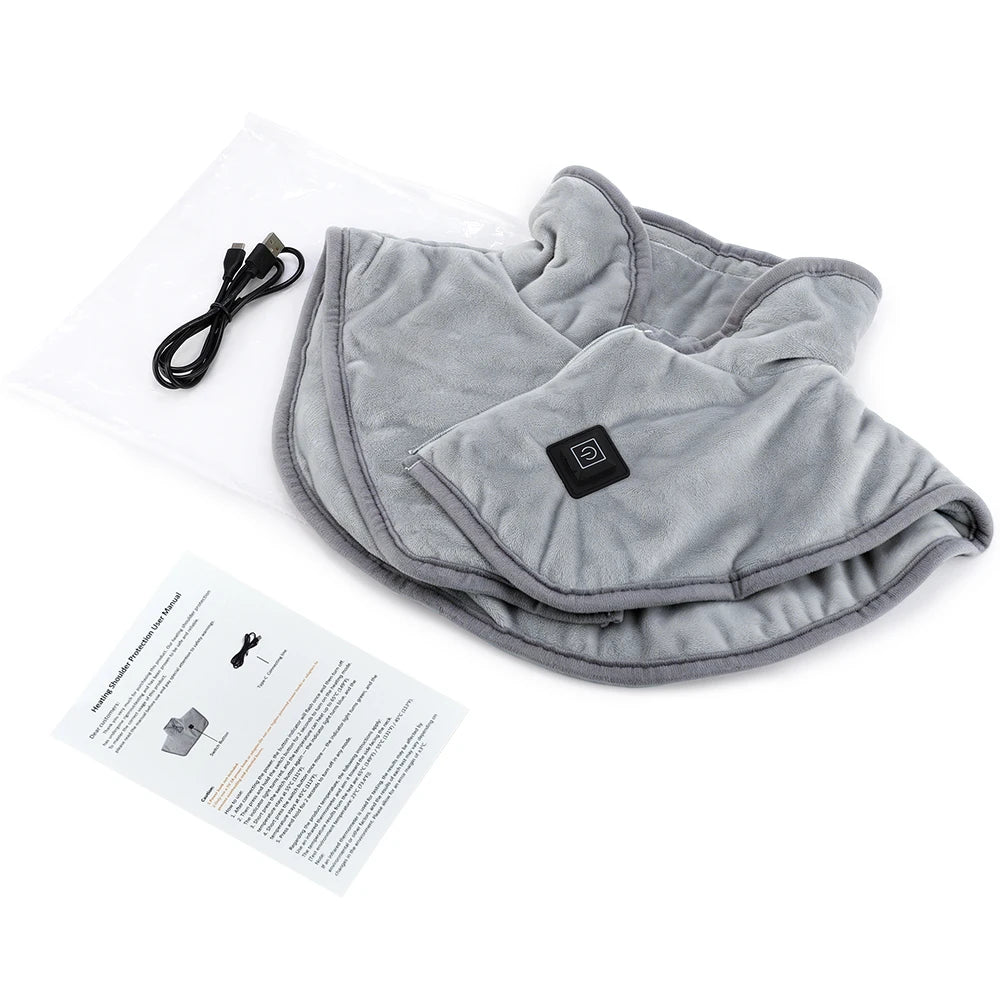 Electric Heated Shoulder and Neck Pad USB Hot Compress Shawl Wrap