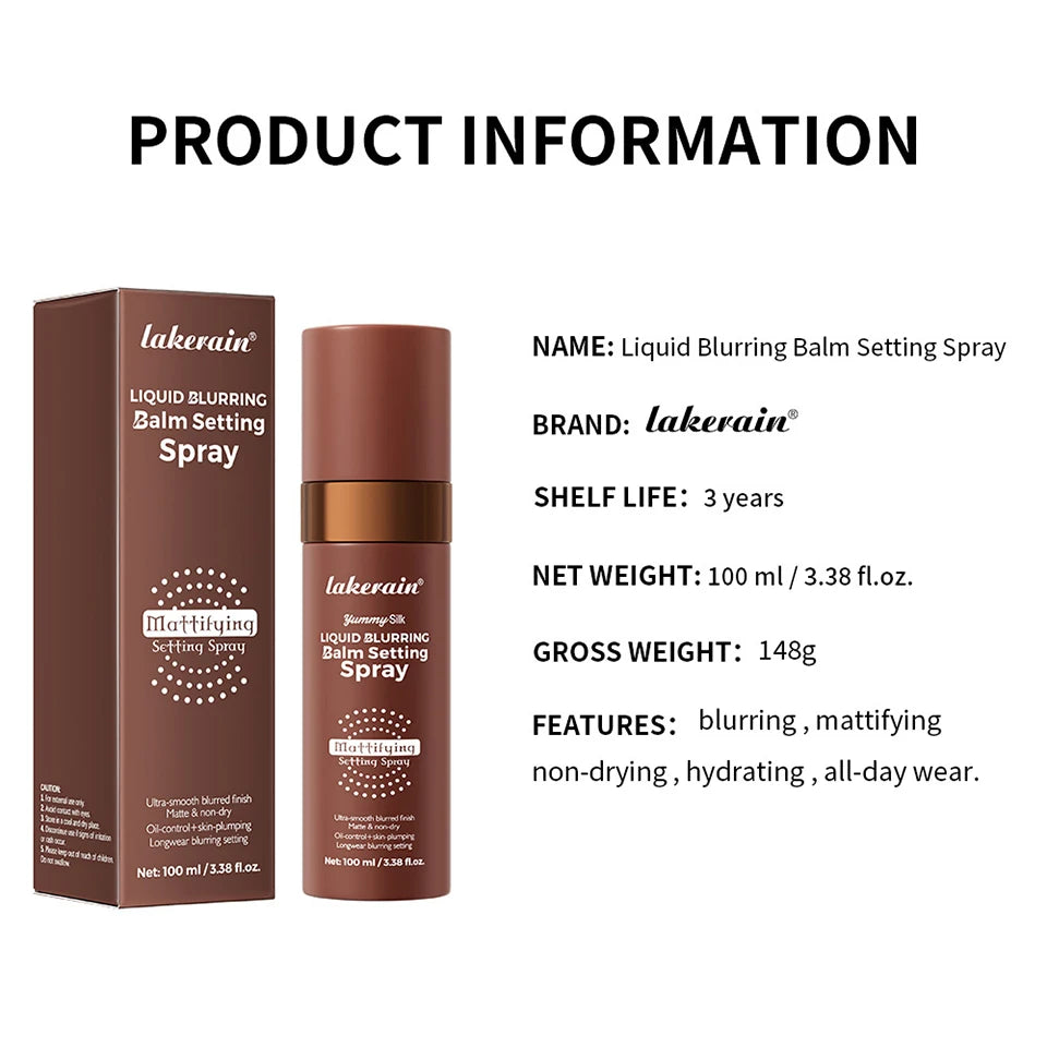 Liquid Blurring Balm Setting Spray Long Lasting Matte Makeup Fixer
