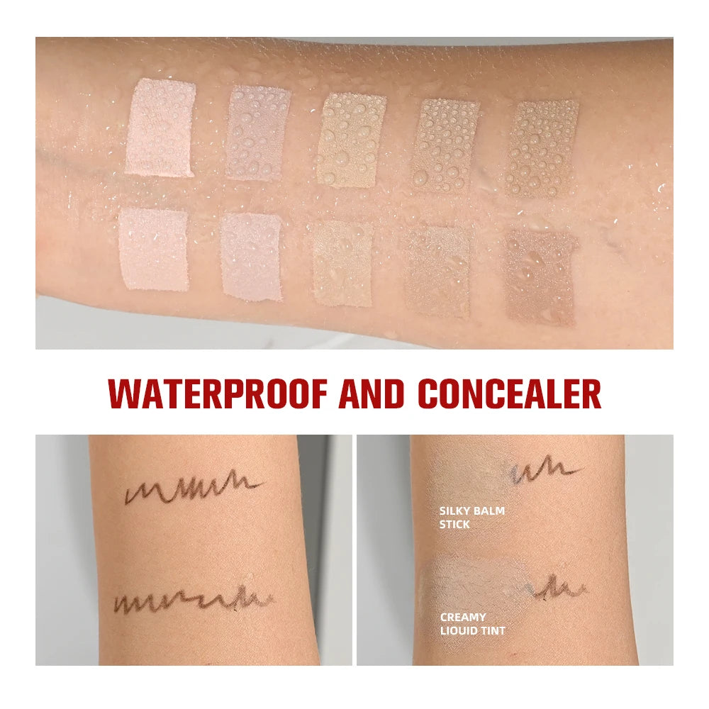 2-in-1 Glide & Hide Blurring Concealer Liquid Foundation Makeup