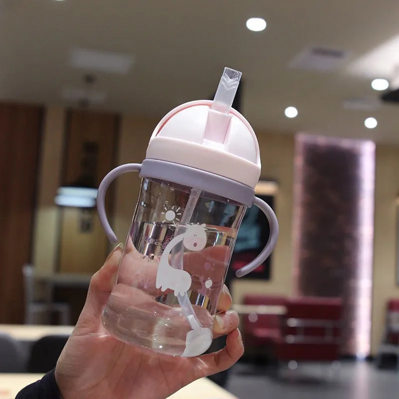 Kids 350ml Gravity Straw Cup Leakproof Training Feeding Bottle - 9