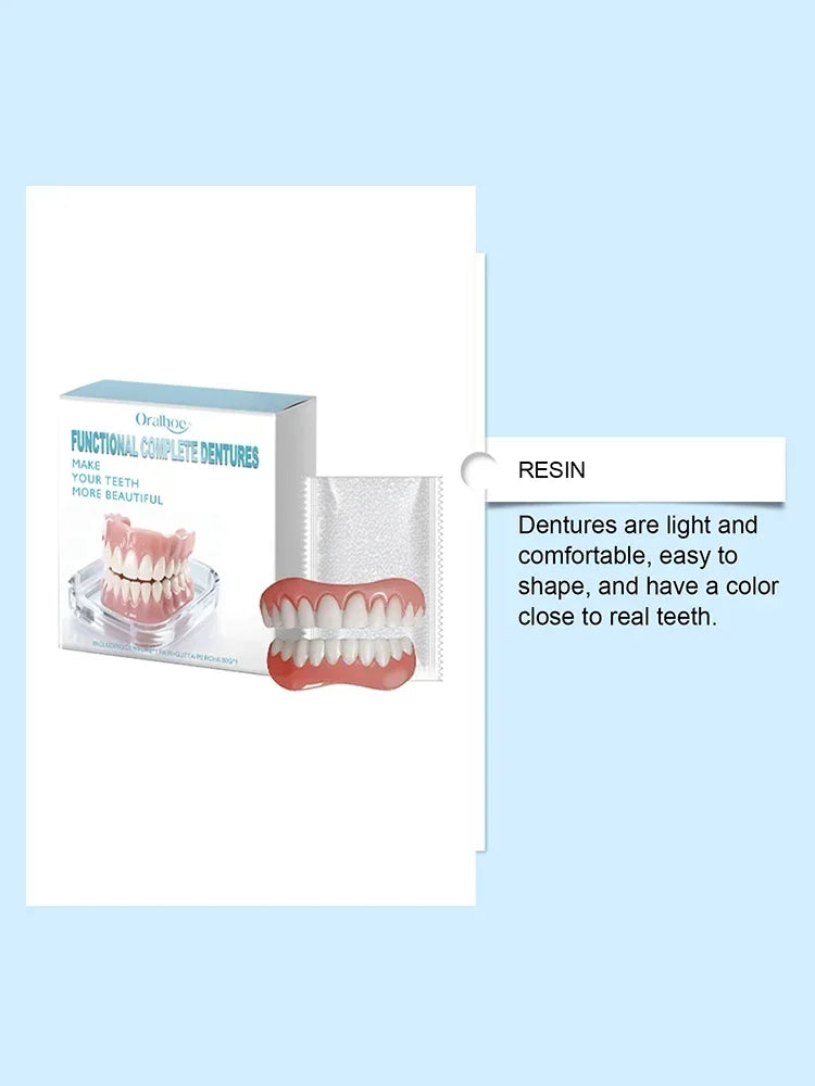 Instant Smile Dentures Full Set Silicone Veneers Fake Teeth Upper Lower - 10