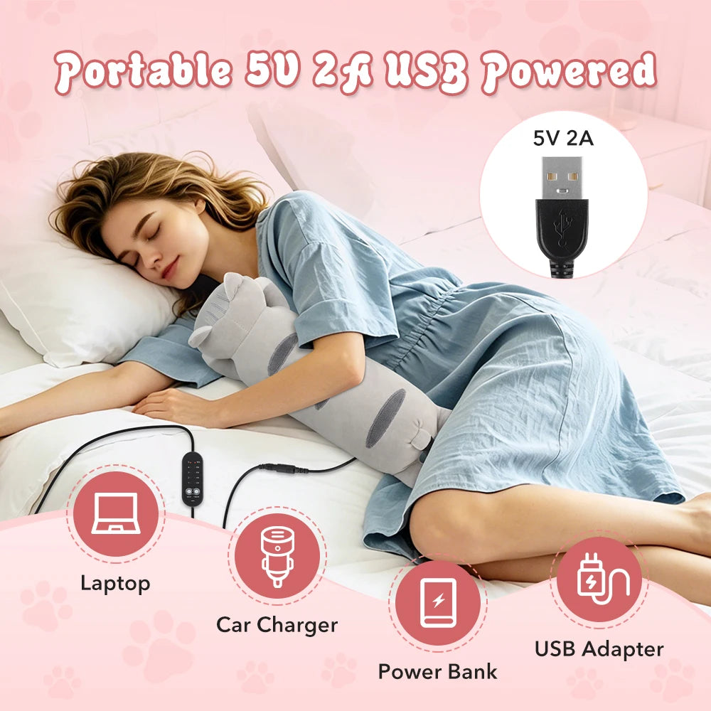 Portable USB Cat Heating Pad Soft Plush Hot Compress Pillow