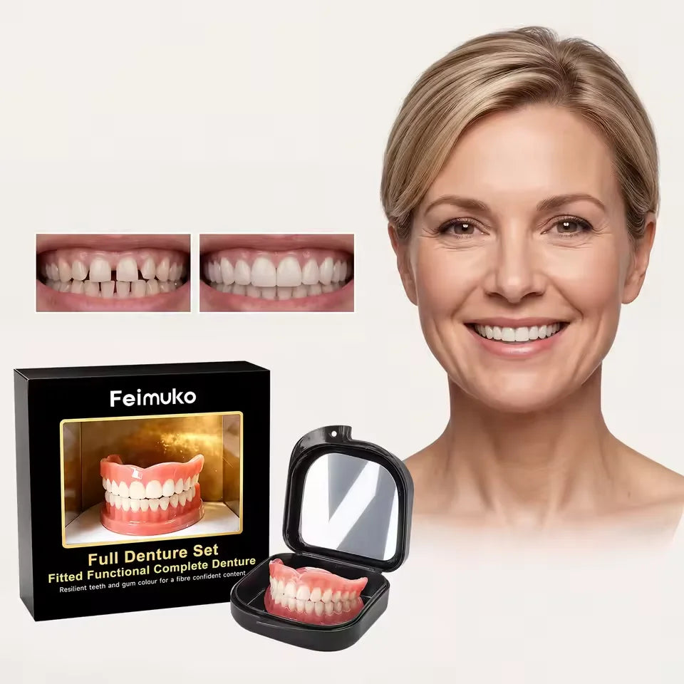 Silicone Dentures Upper And Lower Natural Teeth Set