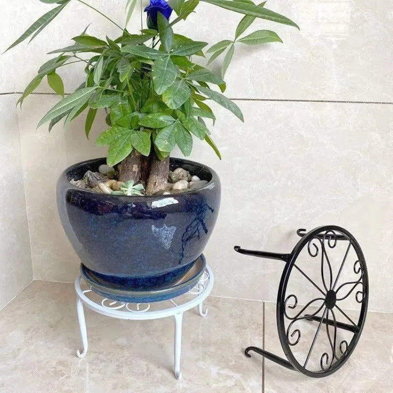 Floor Standing Iron Flower Pot Rack Indoor Balcony Plant Stand - 8