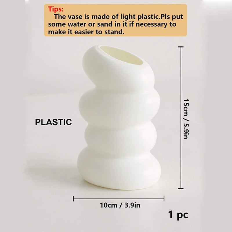 Modern Nordic Spiral White Vase Minimalist Flower Arrangement Pot - 6