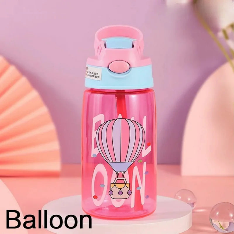 Kids Water Bottle with Straw Cartoon Sippy Cup Leakproof Drinking Bottle - 13