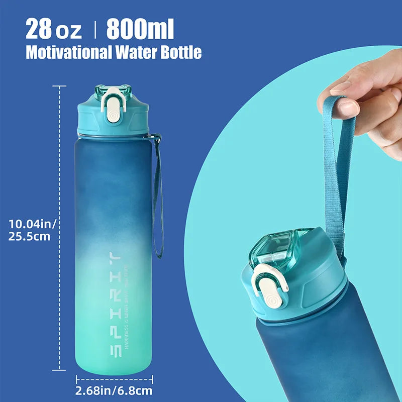 800ml Sports Water Bottle Leak Proof Portable Fitness Gym Cup - 5