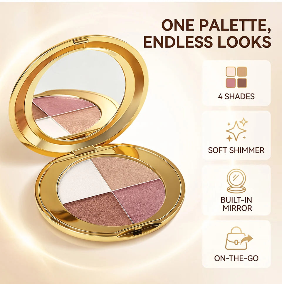 2-in-1 Highlighting Eye & Cheek Palette Shimmer Makeup Powder - 9