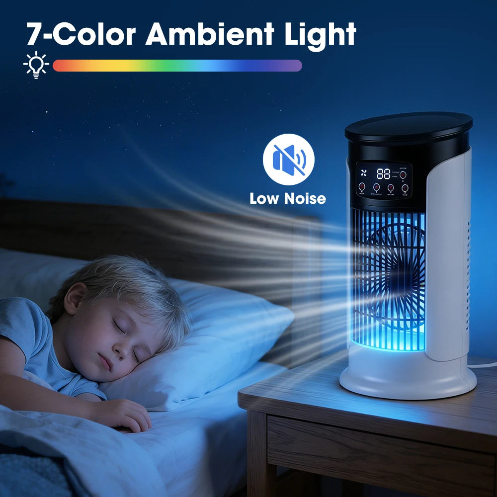 Portable USB Mini Air Conditioner & Desktop Misting Fan