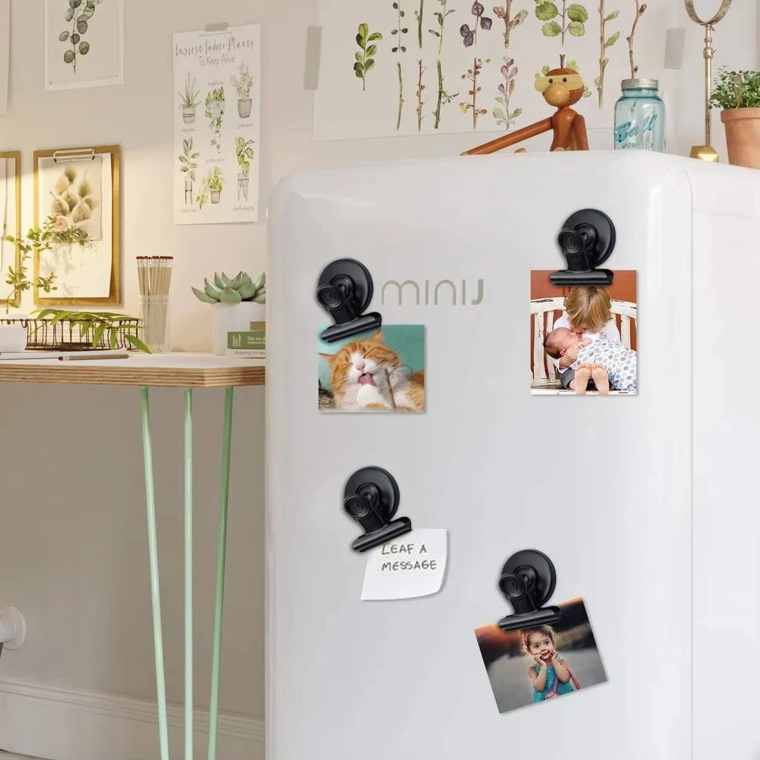 4pcs Magnetic Clips Set Strong Refrigerator Magnets for Notes and Photos - 10