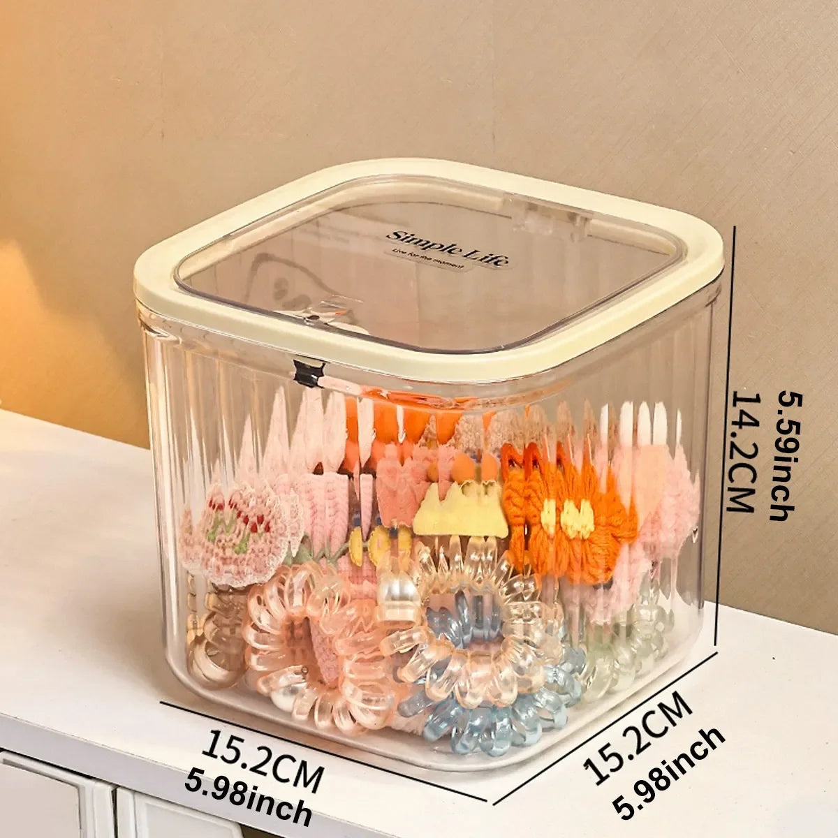 Transparent Hair Accessory Organizer Storage Box for Jewelry and Bows - 8
