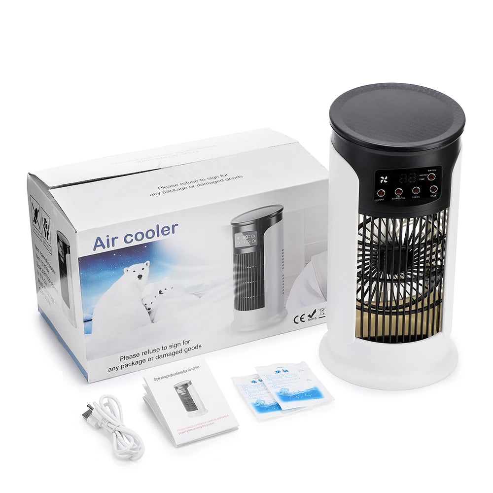Portable USB Mini Air Conditioner & Desktop Misting Fan
