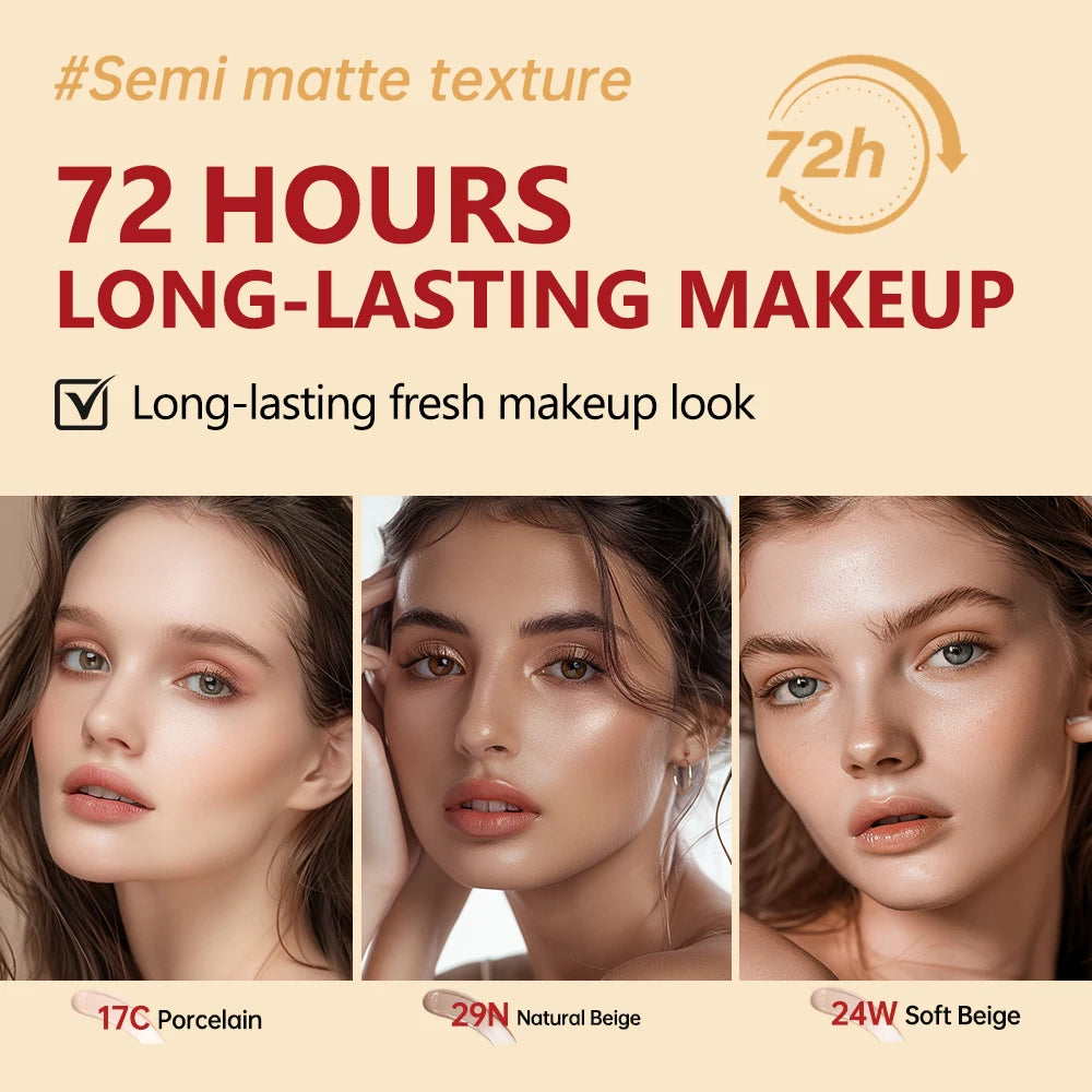 Cushion Foundation Long Lasting Semi Matte Face Makeup - 4