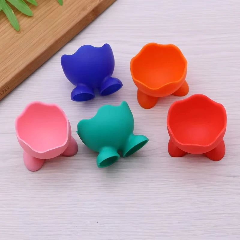 Silicone Egg Cups and Beauty Sponge Holder Stand Set - 12