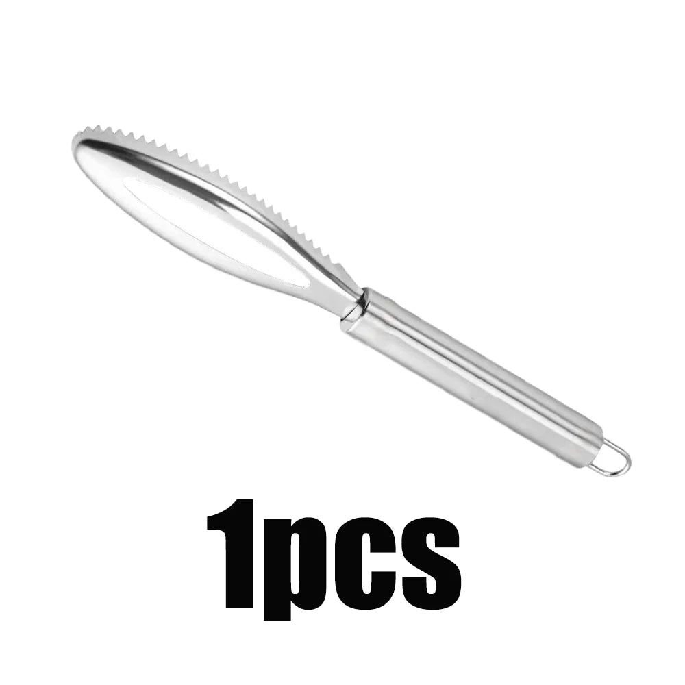 Stainless Steel Fish Scaler Scraper Kitchen Seafood Cleaning Tool