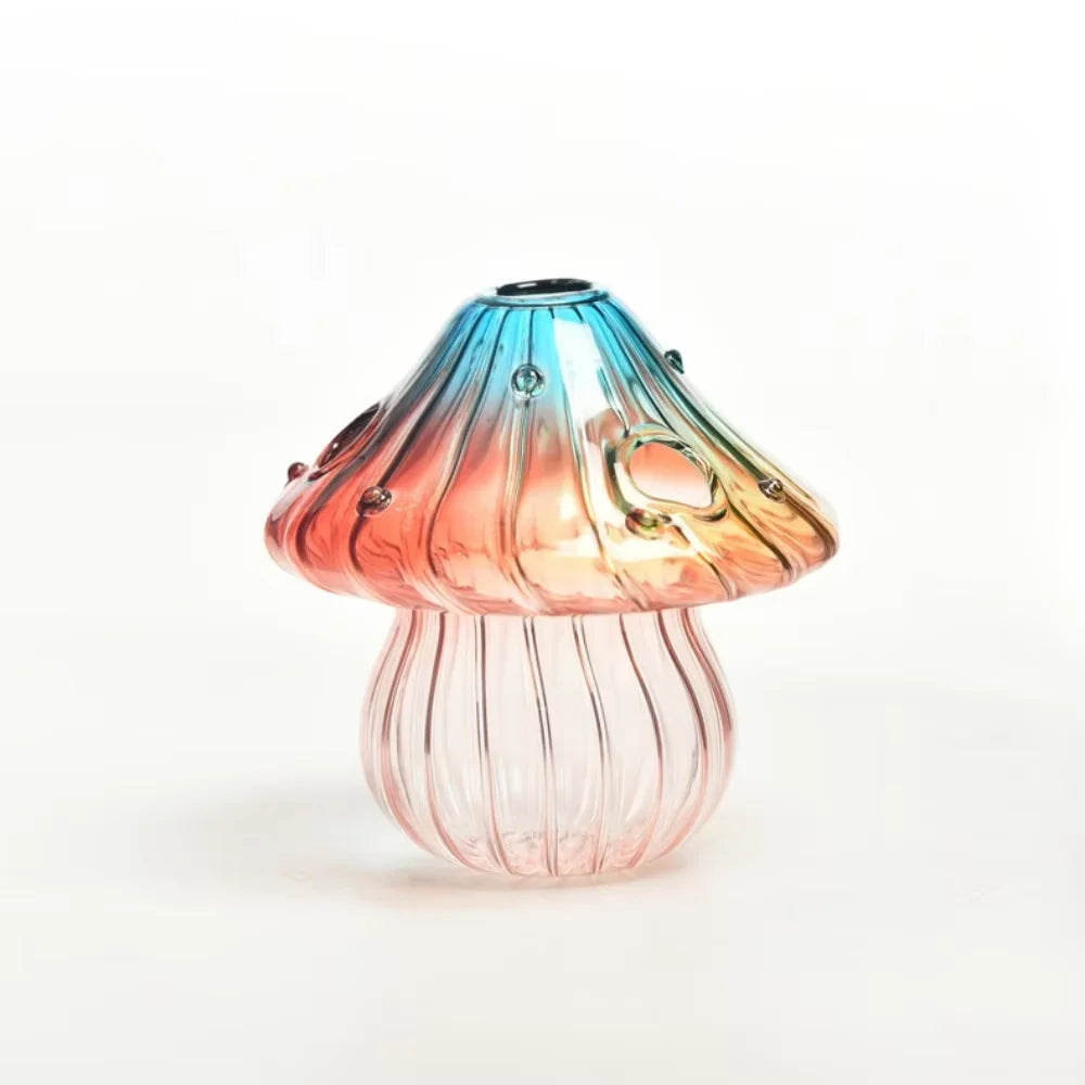 Creative Mushroom Glass Vase Hydroponic Plant Pot Desktop Decor - 11