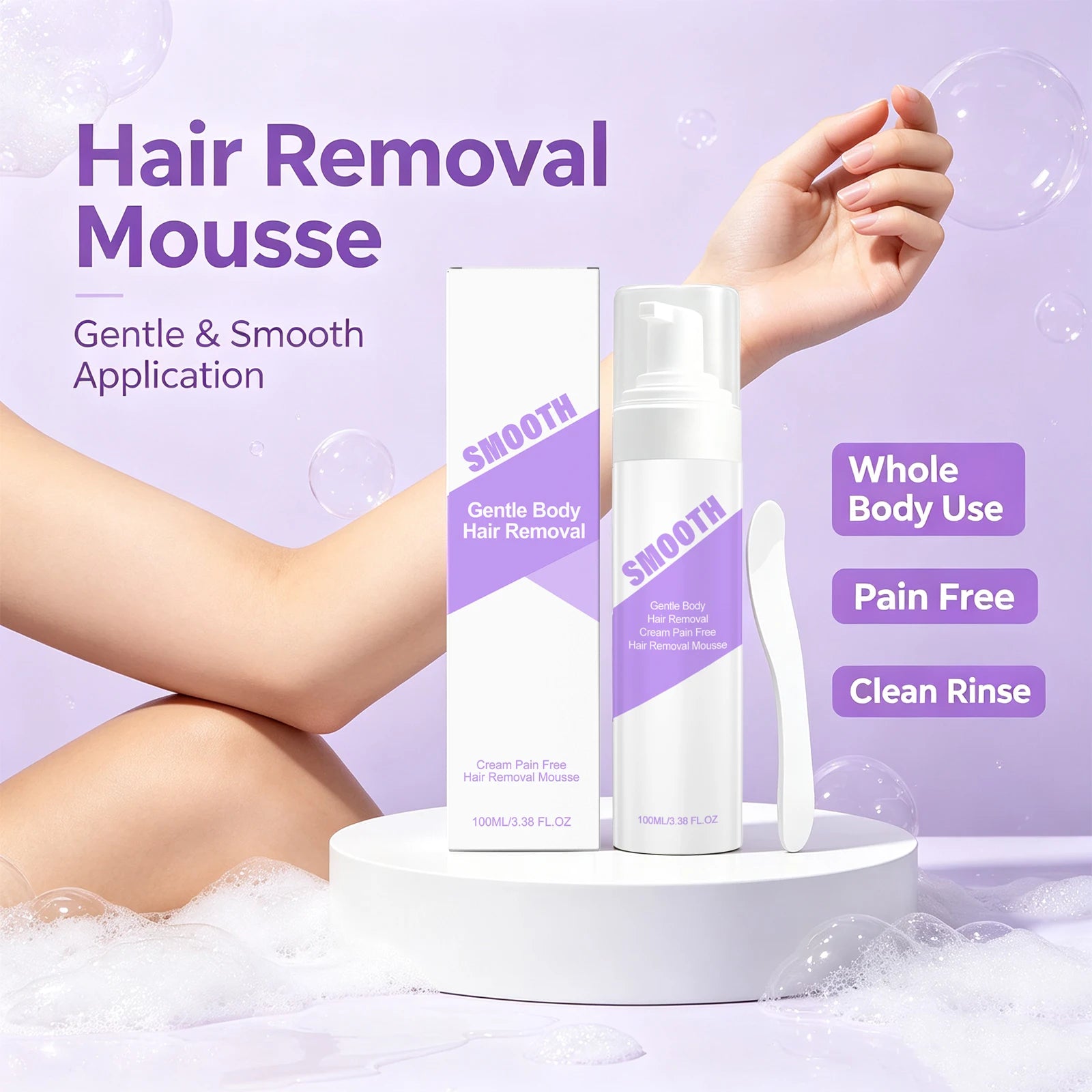 Painfree Hair Removal Mousse Depilatory Foam for Smooth Skin - 5