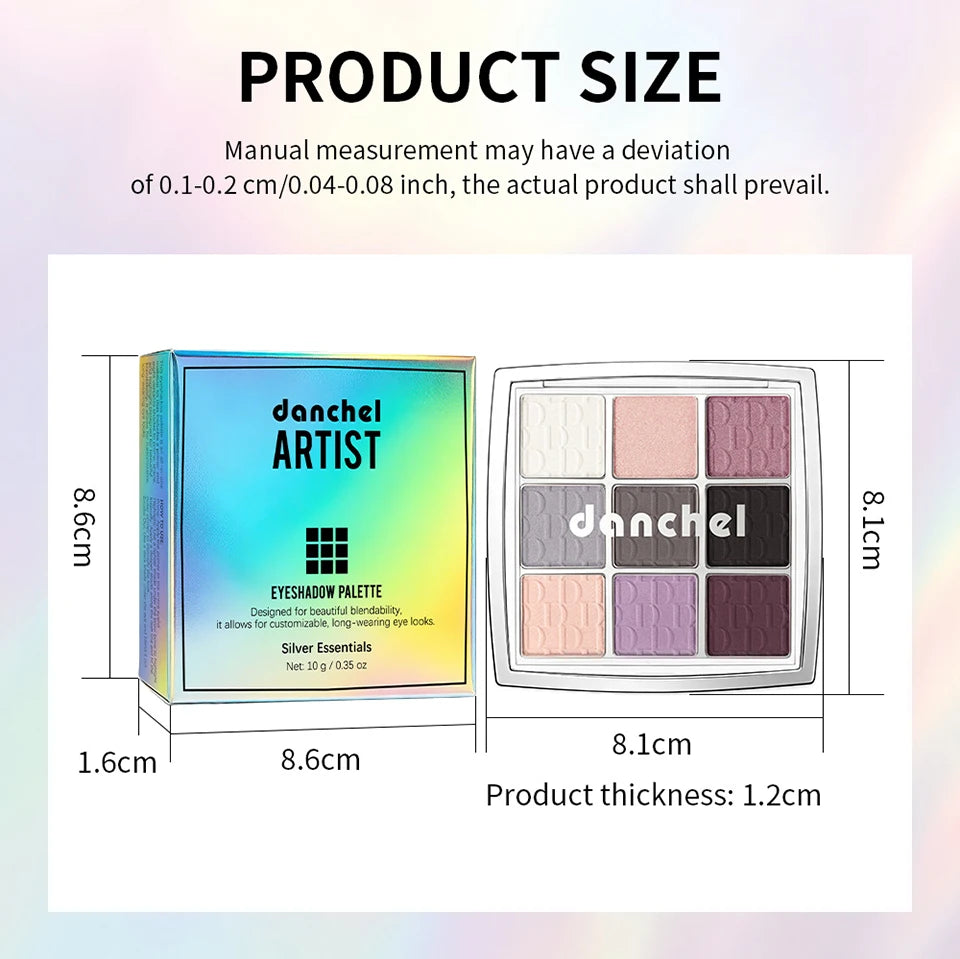 Danchel 9 Color Eyeshadow Palette Matte Shimmer Nude Smoky Eye Makeup - 17