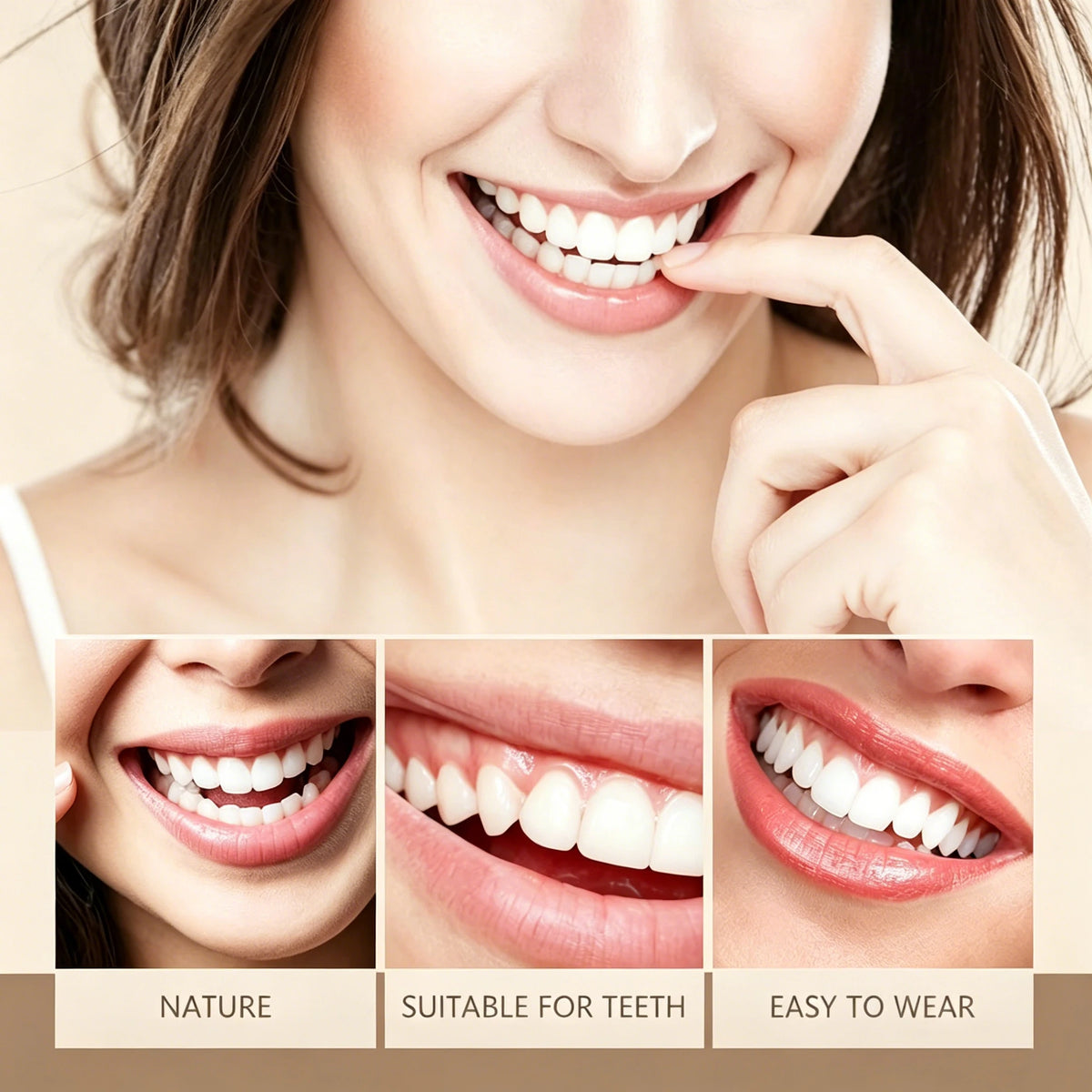Soft Silicone Upper Lower Dentures False Teeth Bright Smile Appliance