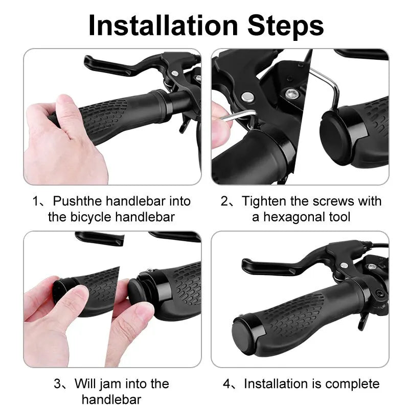 Ergonomic MTB Bicycle Handlebar Grips Anti Slip Rubber Lock On Grips - 13