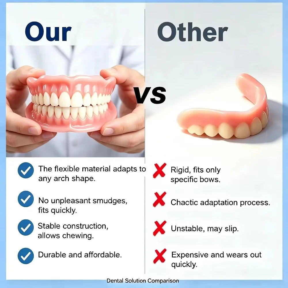 Silicone Full Set Upper Lower False Teeth Cosmetic Smile