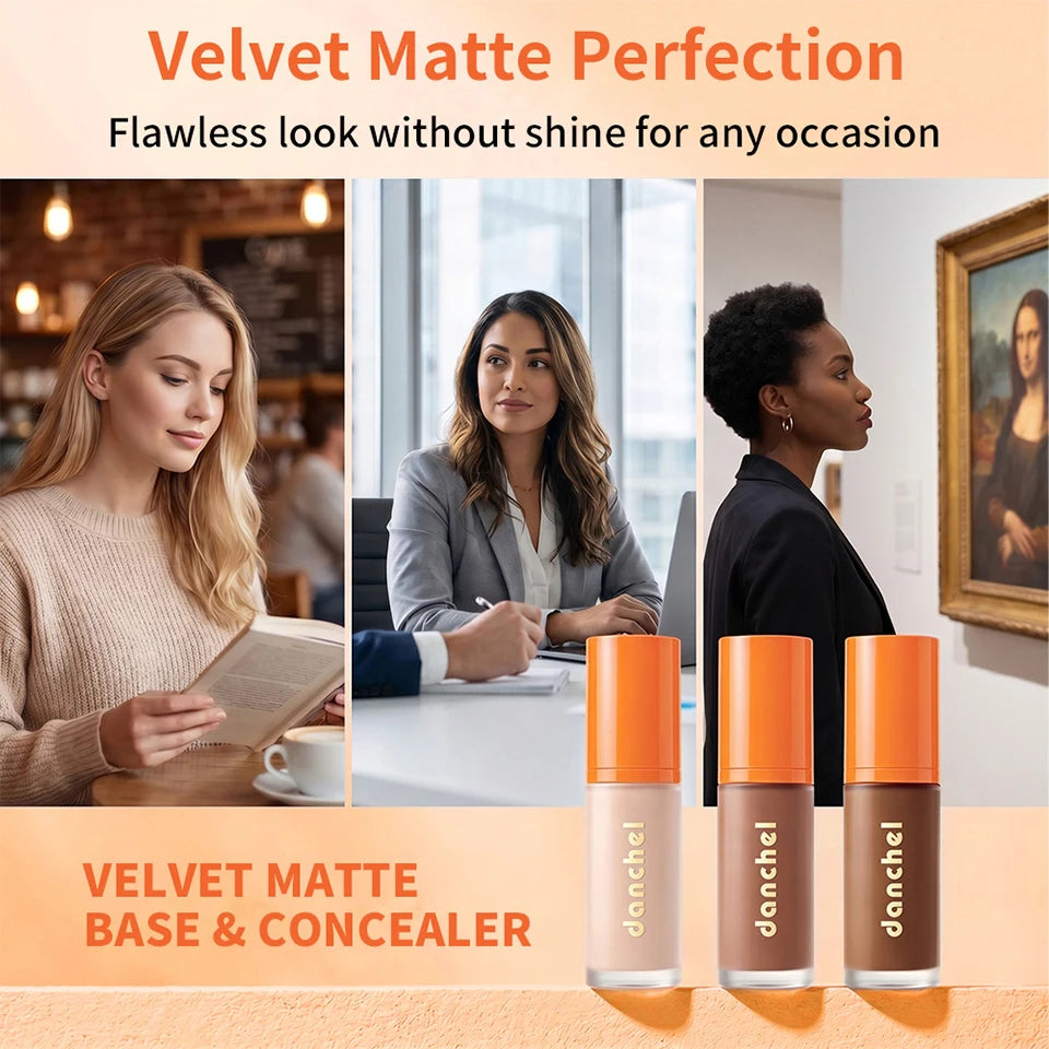 2-in-1 Liquid Foundation & Concealer Matte Face Makeup - 15