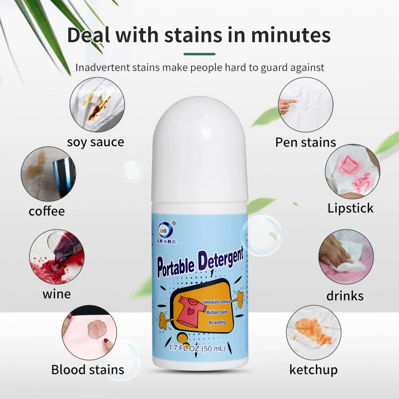 Portable Clothes Stain Remover Pen Rolling Ball Laundry Cleaning Tool